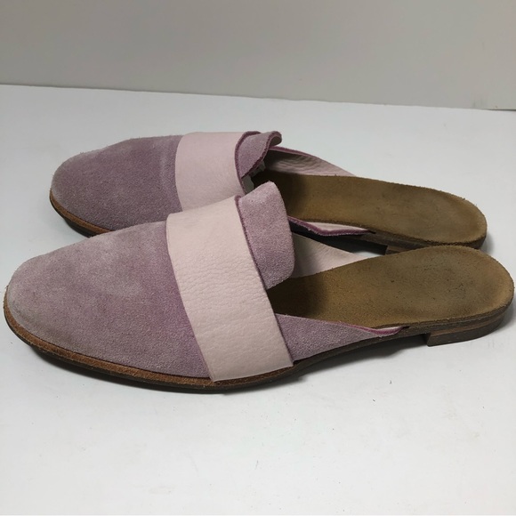 U-Dot pink suede leather mule slides. Size 8. Handcrafted in Japan. - Picture 2 of 6